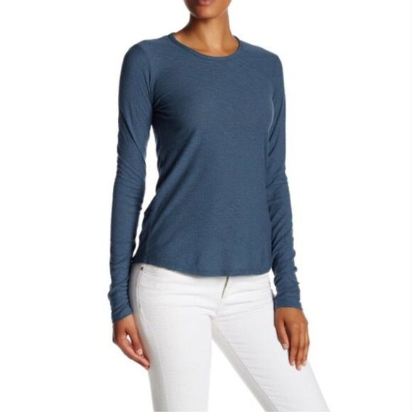 JAMES PERSE Standard Long Sleeve Crew Neck Top Tee Shirt Blue Large 3 - Picture 1 of 6